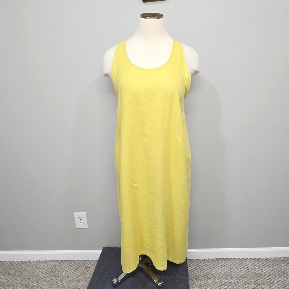 Vivid Maxi Tank Dress Plus Size 3X Butter Yellow Lagenlook Coastal Summer Resort